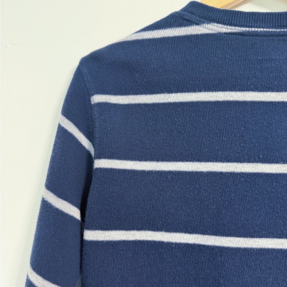 Old Navy Boys Striped Henley Shirt L 10-12 Navy Gray Cotton School Top - Picture 11 of 16